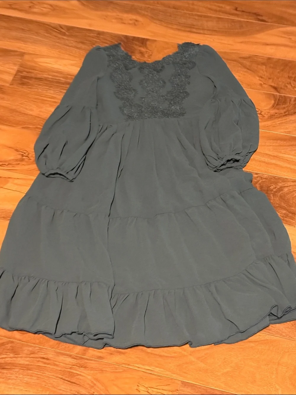Miajoyby Joyfolie Velvet Blazer with Teal Dress & Grey Tiered Sundress Bundle - Picture 2 of 7